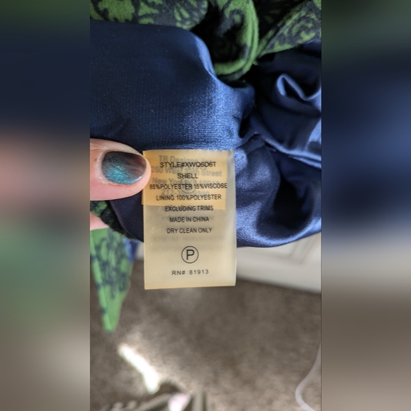 Tracy Reese Green and Black Patterned Coat - Picture 6 of 15